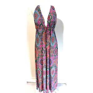 Veronica M maxi dress USA made beach vacation summer colorful women XS